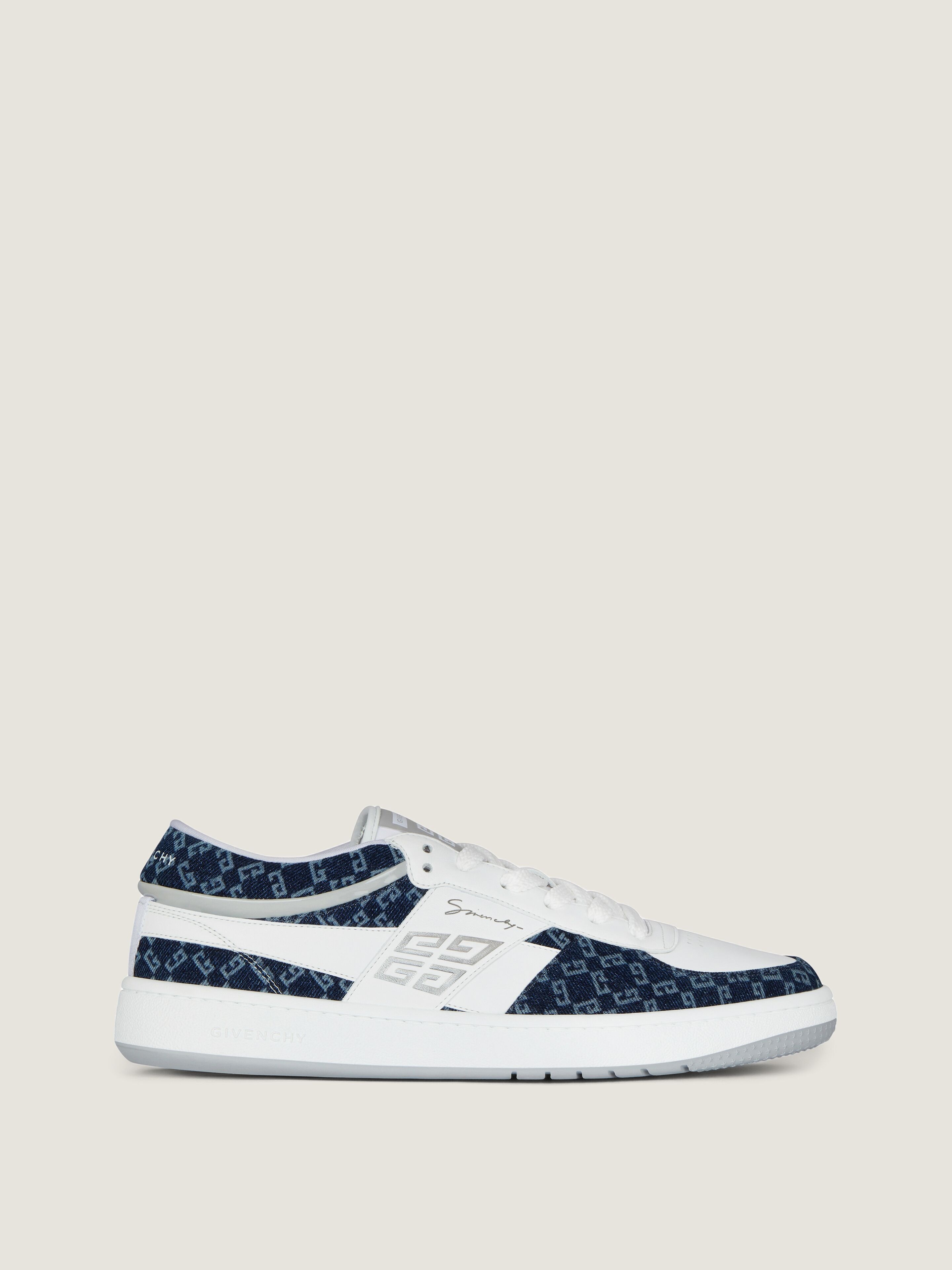 G Move sneakers in leather and monogram 72 denim